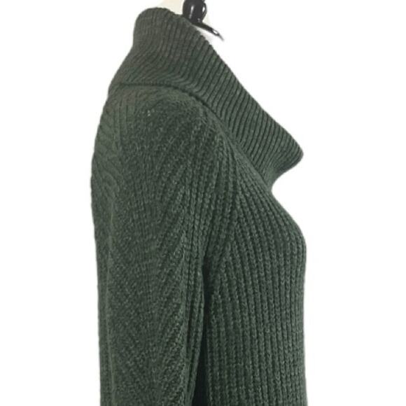 A New Day Target Sweater Tunic Turtleneck Chunky Knit Olive Green Women’s Size M - Picture 8 of 13